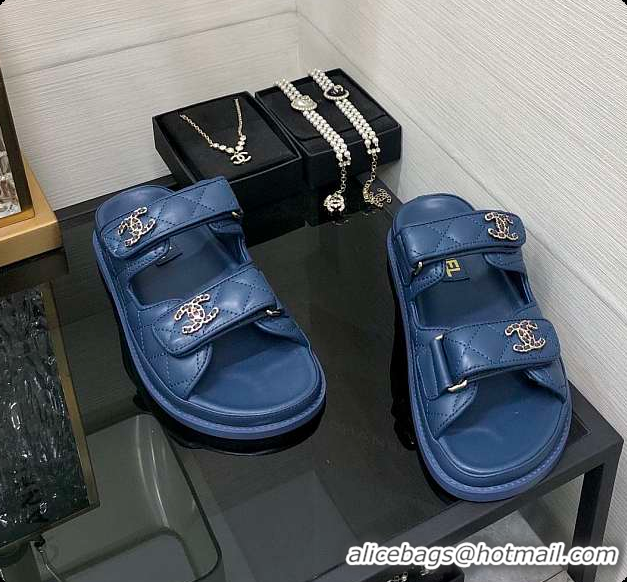 Good Looking Chanel Slipper Blue 01 6080415