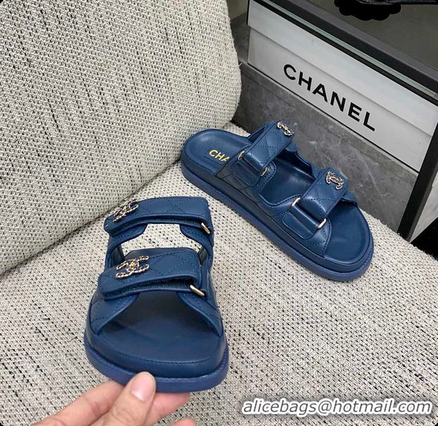 Good Looking Chanel Slipper Blue 01 6080415