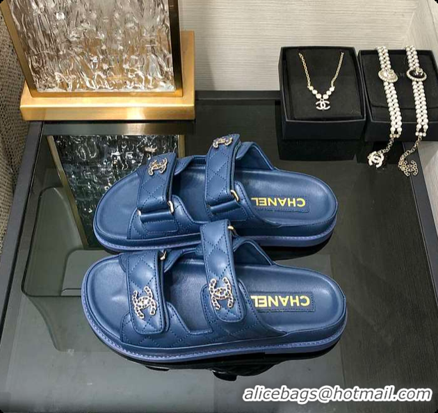 Good Looking Chanel Slipper Blue 01 6080415