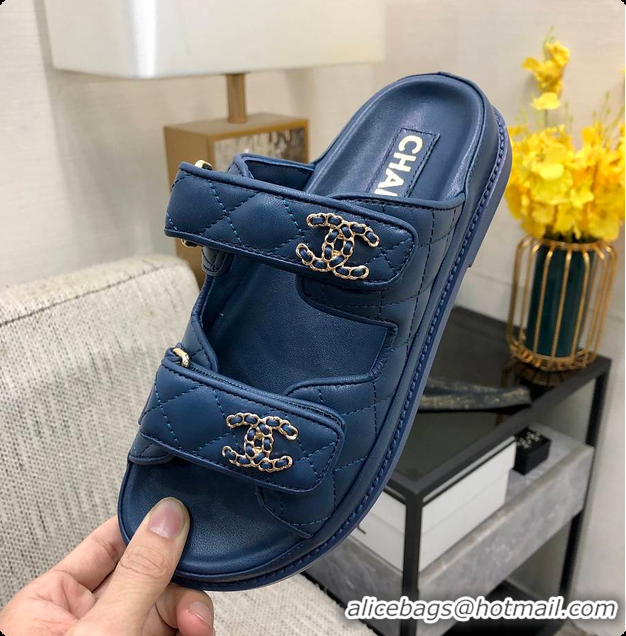 Good Looking Chanel Slipper Blue 01 6080415