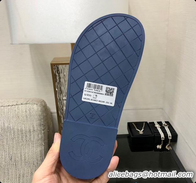 Good Looking Chanel Slipper Blue 01 6080415