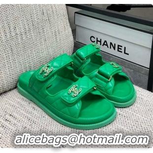 Cheap Price Chanel Slipper Green 01 6080415
