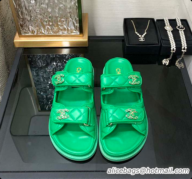 Cheap Price Chanel Slipper Green 01 6080415