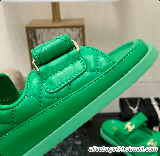 Cheap Price Chanel Slipper Green 01 6080415