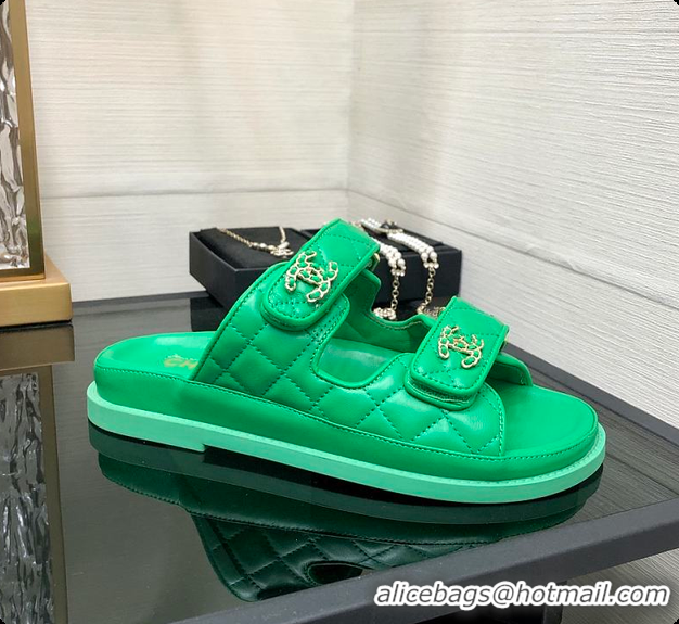 Cheap Price Chanel Slipper Green 01 6080415