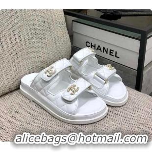 Buy Luxury Chanel Slipper White 01 6080415