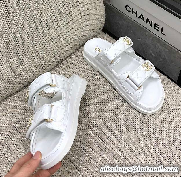 Buy Luxury Chanel Slipper White 01 6080415