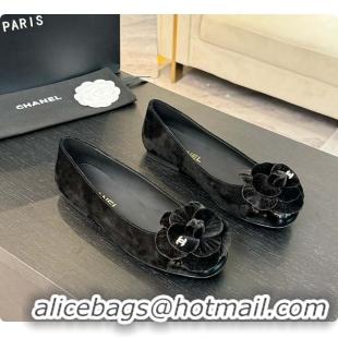 Most Popular Chanel Flower Shoes Black 6080418