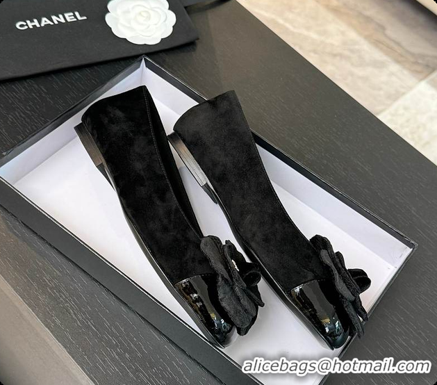 Most Popular Chanel Flower Shoes Black 6080418