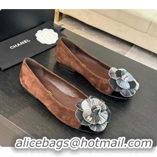 Duplicate Chanel Flower Shoes Brown And Grey 6080419