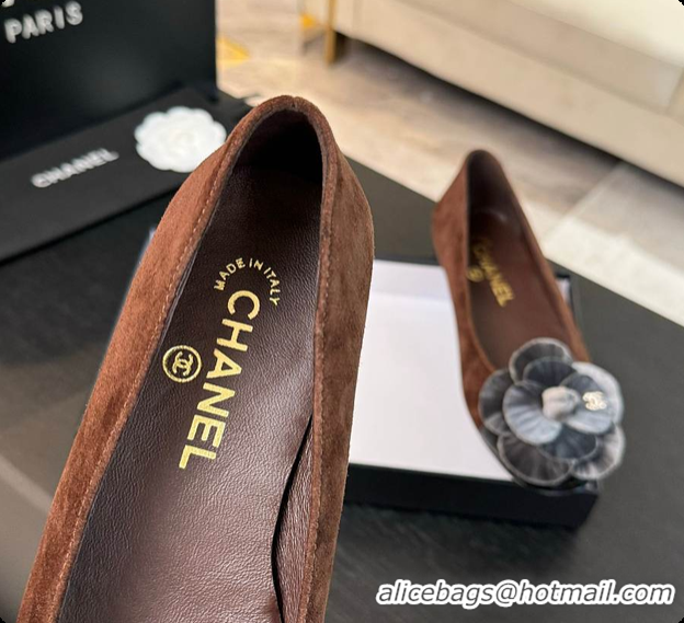 Duplicate Chanel Flower Shoes Brown And Grey 6080419