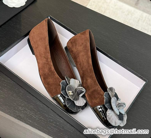 Duplicate Chanel Flower Shoes Brown And Grey 6080419