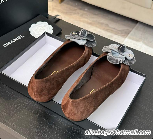 Duplicate Chanel Flower Shoes Brown And Grey 6080419
