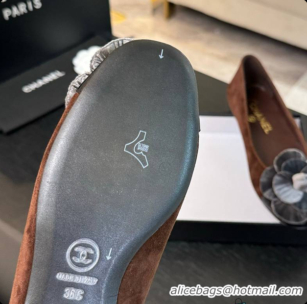 Duplicate Chanel Flower Shoes Brown And Grey 6080419