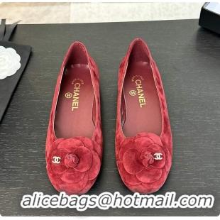 Shop Cheap Chanel Flower Shoes Rouge 6080419
