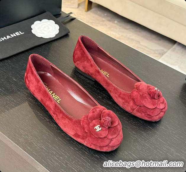 Shop Cheap Chanel Flower Shoes Rouge 6080419