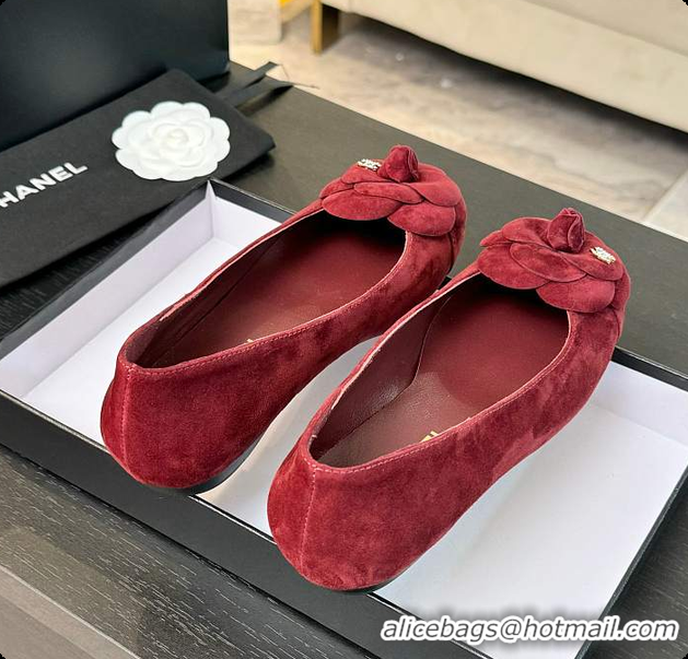 Shop Cheap Chanel Flower Shoes Rouge 6080419