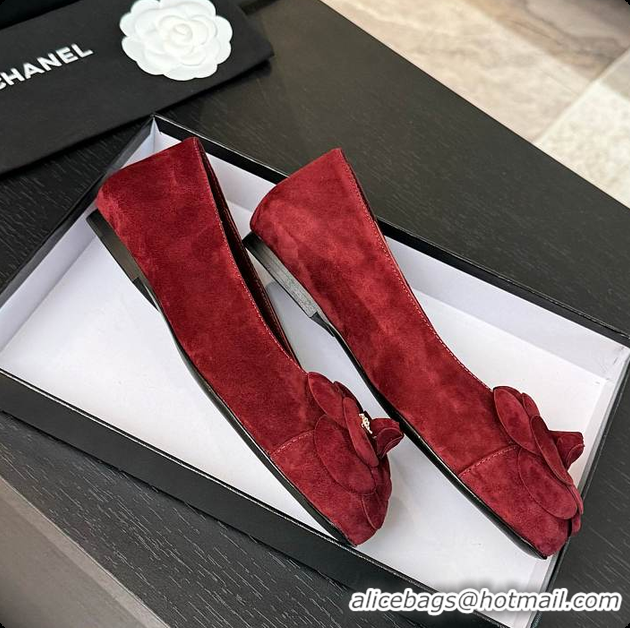 Shop Cheap Chanel Flower Shoes Rouge 6080419