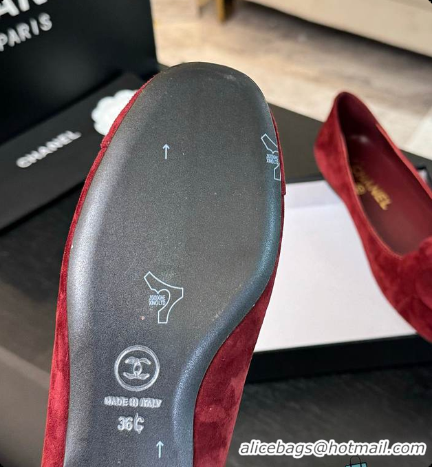 Shop Cheap Chanel Flower Shoes Rouge 6080419