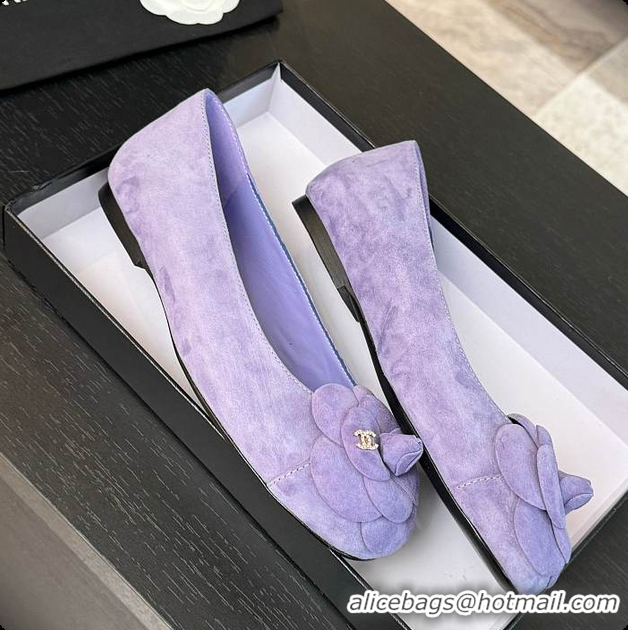 Popular Style Chanel Flower Shoes Purple 6080419