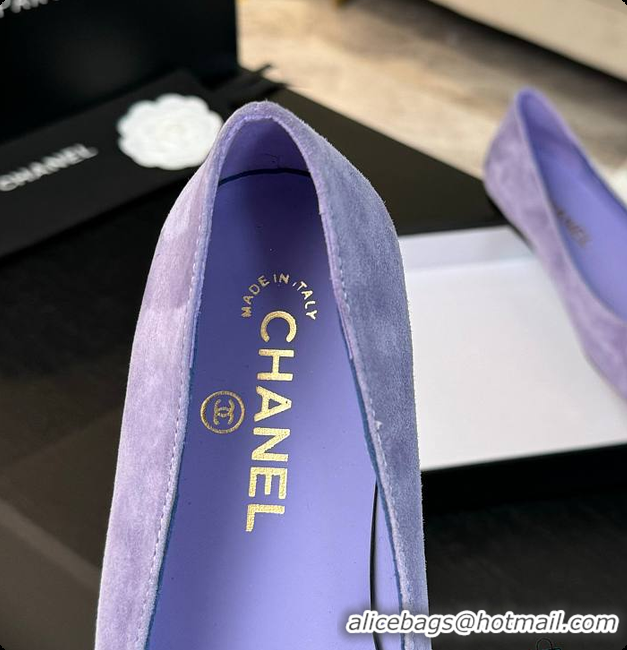 Popular Style Chanel Flower Shoes Purple 6080419