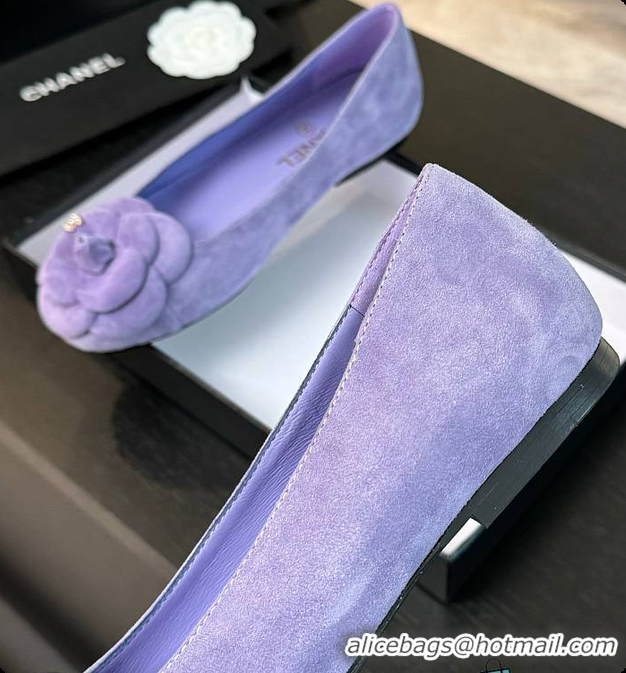 Popular Style Chanel Flower Shoes Purple 6080419
