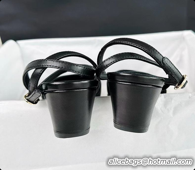 Purchase Chanel Slingback High Heel Black 6080421
