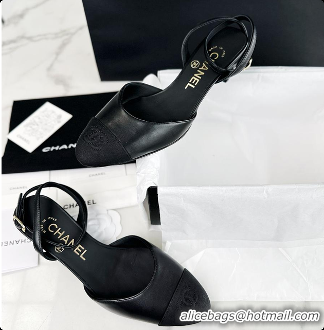 Purchase Chanel Slingback High Heel Black 6080421