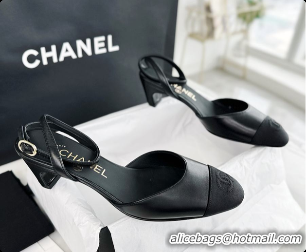 Purchase Chanel Slingback High Heel Black 6080421