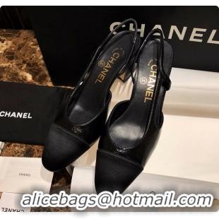 Pretty Style Chanel High Heel Slingback Black 6080421
