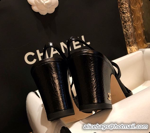 Pretty Style Chanel High Heel Slingback Black 6080421