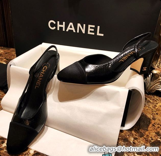 Pretty Style Chanel High Heel Slingback Black 6080421