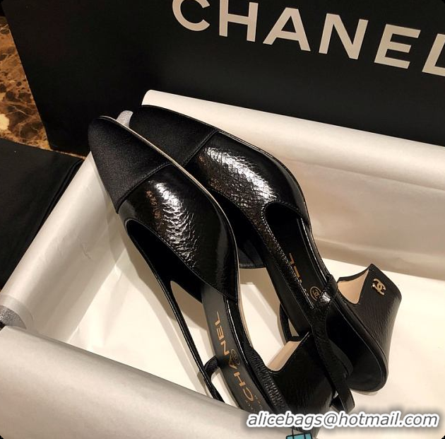 Pretty Style Chanel High Heel Slingback Black 6080421