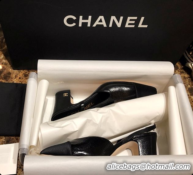 Pretty Style Chanel High Heel Slingback Black 6080421