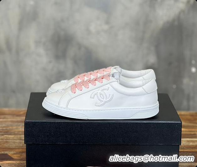 Low Cost Chanel C Sneaker White And Pink 6080422