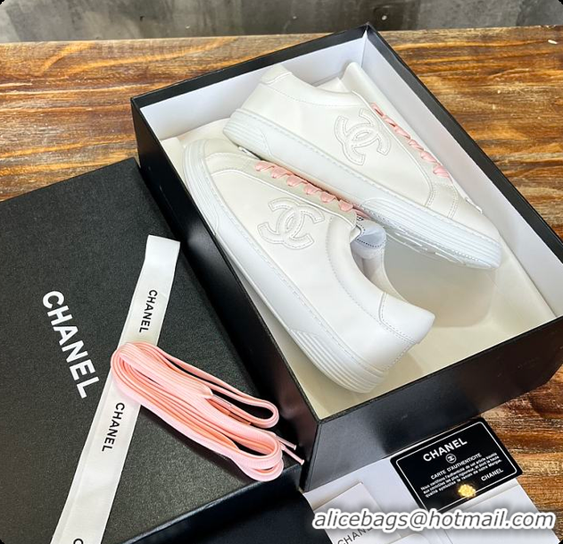 Low Cost Chanel C Sneaker White And Pink 6080422