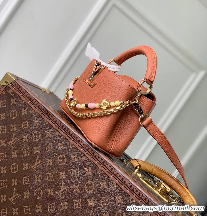 Famous Brand Louis Vuitton Sunbeam edition Capucines Mini Noisette Taurillon leather M25475