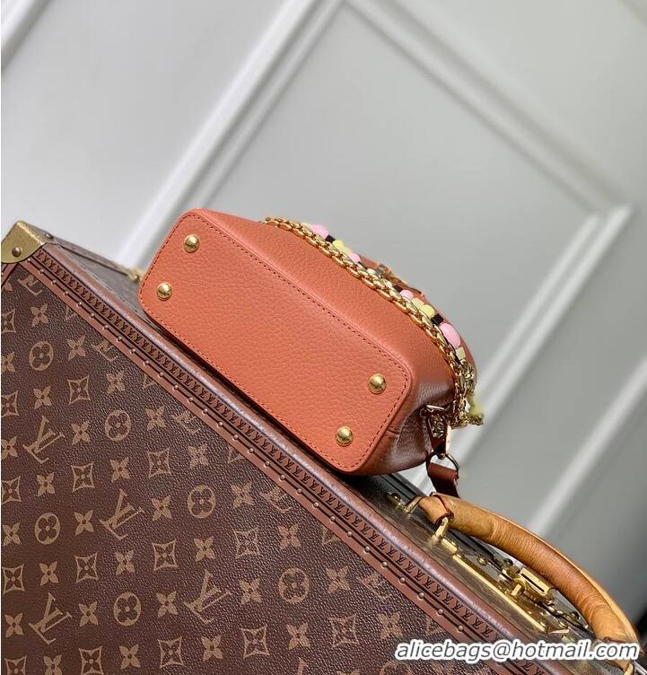 Famous Brand Louis Vuitton Sunbeam edition Capucines Mini Noisette Taurillon leather M25475