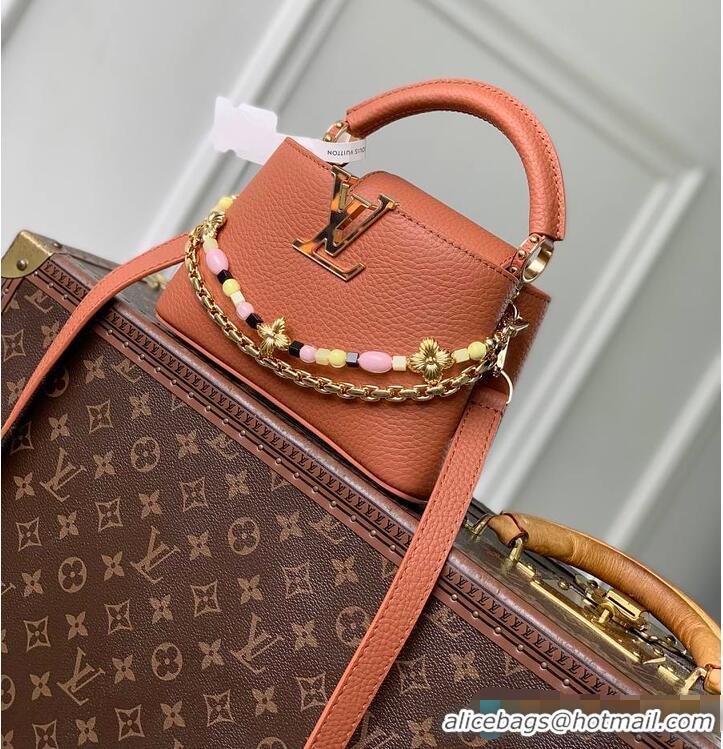 Famous Brand Louis Vuitton Sunbeam edition Capucines Mini Noisette Taurillon leather M25475