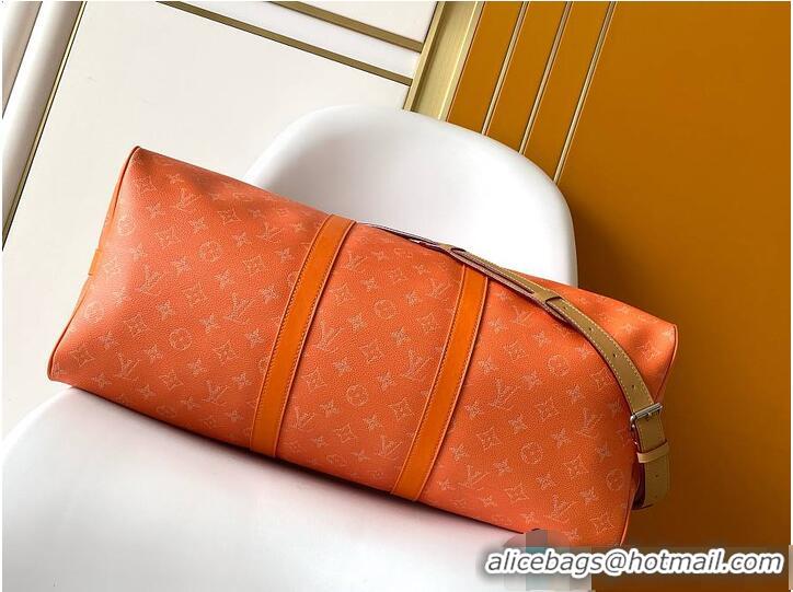 Best Grade Louis Vuitton Keepall Bandoulière 50 Caramel Monogram Heritage coated canvas M27558