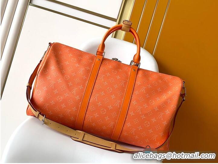 Best Grade Louis Vuitton Keepall Bandoulière 50 Caramel Monogram Heritage coated canvas M27558