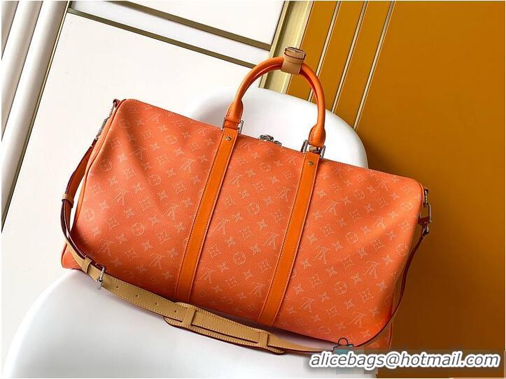 Best Grade Louis Vuitton Keepall Bandoulière 50 Caramel Monogram Heritage coated canvas M27558