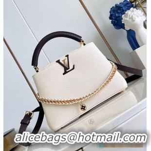 Famous Brand Louis Vuitton Flight Mode Capucines BB Cream/Burnt Mahogany Taurillon leather M29439
