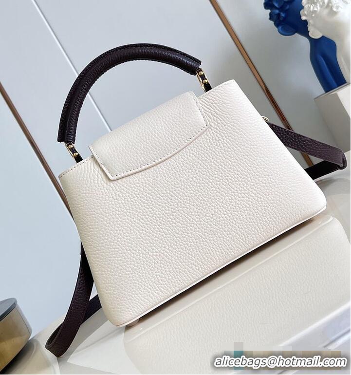 Famous Brand Louis Vuitton Flight Mode Capucines BB Cream/Burnt Mahogany Taurillon leather M29439