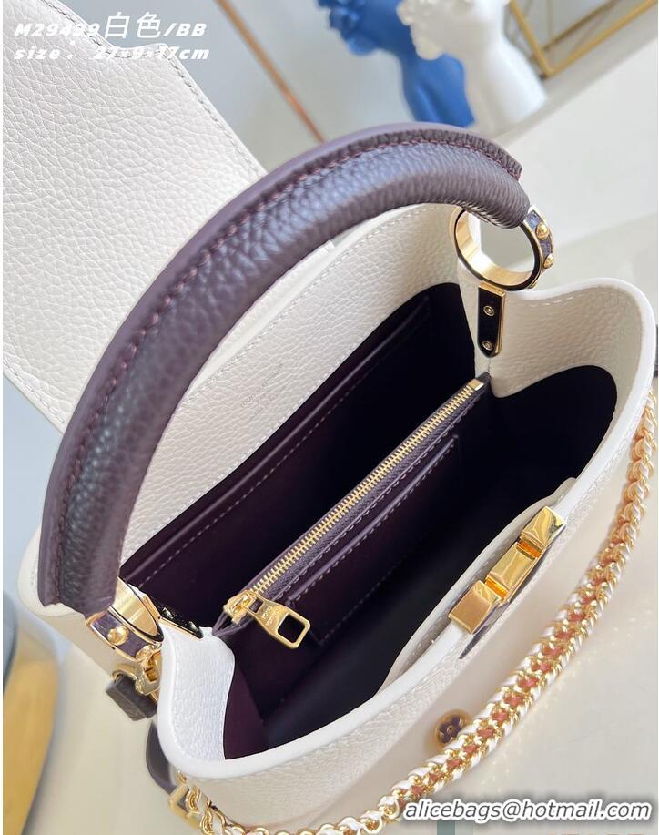 Famous Brand Louis Vuitton Flight Mode Capucines BB Cream/Burnt Mahogany Taurillon leather M29439