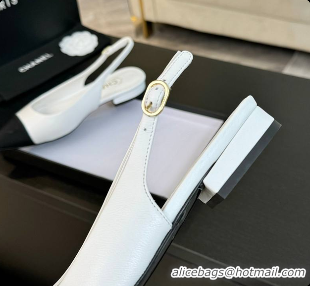 Low Cost Chanel Slingback White 6080604