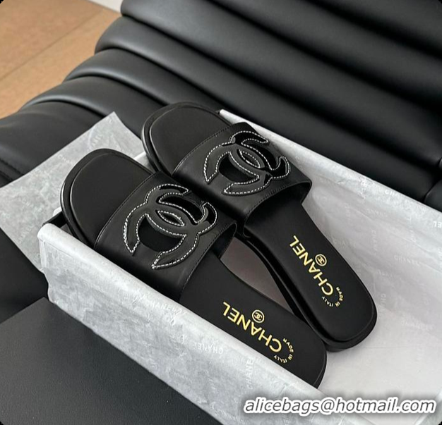 Buy Luxury Chanel Women Slide Black 6080605