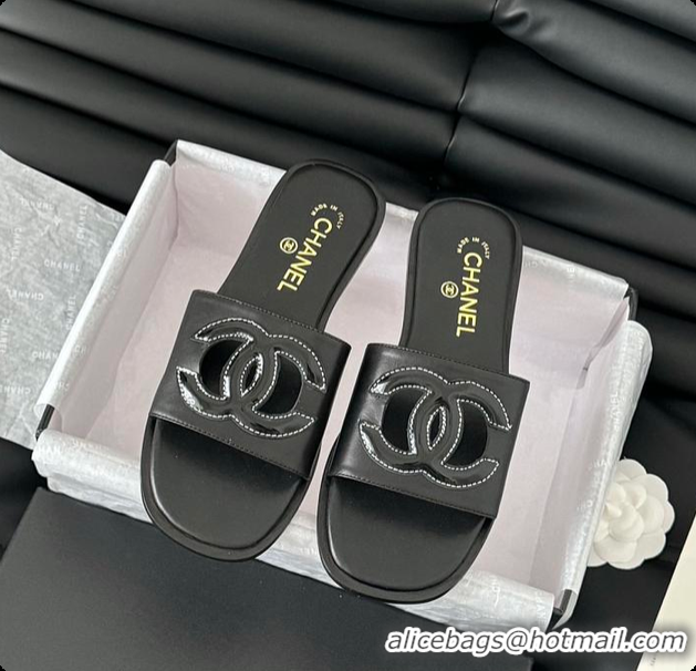 Buy Luxury Chanel Women Slide Black 6080605