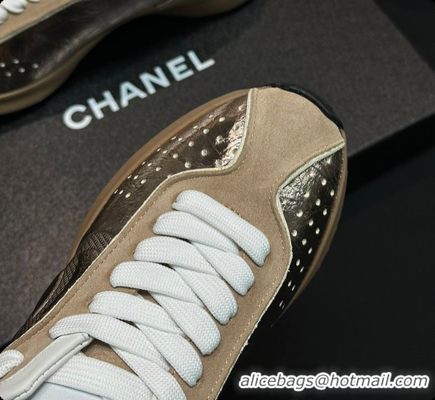 Top Grade Chanel Sneaker 25C Brown 6080607