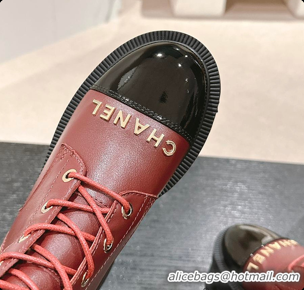 Duplicate Chanel Zip Boots Rouge 6080611